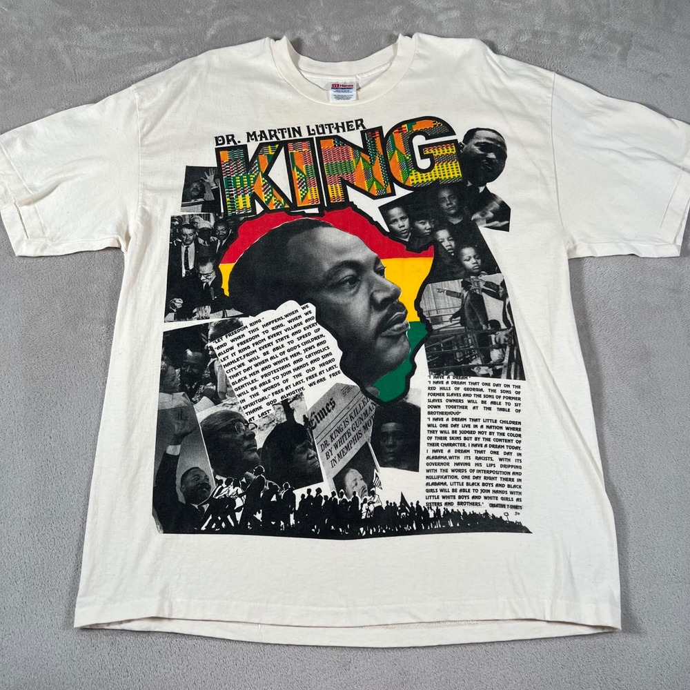Vintage 90s MLK Martin Luther King Jr Rap Tee Men's XL The Dream Is Alive In Me